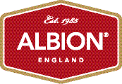 The logo of Albion Saddlemakers, a world class British manufacturer of competition saddles and accessories.